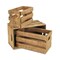 Homeroots Set of Three Brown Solid Wood Crate, 3PK 487685 - alternate 1