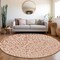 Homeroots 8' Coral And Ivory Round Damask Washable Indoor Outdoor Area Rug 595129 - alternate 3