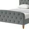 Homeroots Gray Solid Wood Twin Tufted Upholstered Velvet Bed 544893 - alternate 4