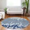 Homeroots 8' Sky Blue And Denim Blue Round Abstract Washable Indoor Outdoor Area Rug 613658 - alternate 2