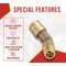 Mytee Products 45-DEGREE DOT Brass 3/8 inOD X 3/8 inNPT Male Non-Swivel Elbow Air Brake 5PK MP-ABF-45ELBOW3838 - alternate 3