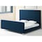 Homeroots Denim Blue Solid Wood King Upholstered Linen Bed 544775 - alternate 1