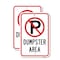 Signmission Dumpster Area With '''P'' No Parking Symbol, 12'' X 18'' 2 Signs, Heavy Gauge Aluminum, 2PK A-1218-2PACK-25226 - alternate 1