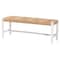 Bali & Pari Prita Paper Loom Bench with Mahogany Wood Frame, White 264-14460-ZORO - alternate 1