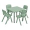 Flash Furniture 5 PC Plastic Activity Table and 4 Chairs Set, 10.5 in Seat Height-Sage YU-YCX-0023-2-SQR-TBL-SAGE-E-GG - alternate 4