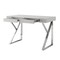 Homeroots 48" Light Gray and Silver Metallic Writing Desk With Two Drawers 543744 - alternate 4