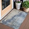 Homeroots 3' X 5' Navy Blue And Taupe Abstract Washable Indoor Outdoor Area Rug 587242 - alternate 1