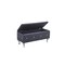 Homeroots 38in Black and Silver Faux Leather Storage Bench With Flip Top 248053 - alternate 3