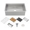 Whitehaus Collection Whitehaus 30 in Undermount Single Bowl 16 Gauge Brushed Stainless Steel Workstation Sink WHSW3019 - alternate 1