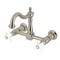 Kingston Brass Two-Handle Wall Mount Bridge Kitchen Faucet, Brushed Nickel KS1268PX - alternate 1