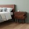 Homeroots 20" Chestnut Solid Wood Round Two Drawer Nightstand 722583 - alternate 2