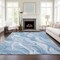 Homeroots 9' X 12' Denim Blue And Sky Blue Abstract Washable Indoor Outdoor Area Rug 582984 - alternate 2