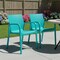 Homeroots Set of Two Turquoise Heavy Duty Plastic Outdoor Stacking Dining Chairs, 2PK 565196 - alternate 5