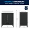 Flash Furniture Haven 30in. Vanity w/Sink, Storage Cabinet w/Blk Hardware, Bottom Drawer, Marble Countertop, Blk FS-BN-4-30-KD-BK-HDBLK-GG - alternate 5