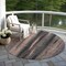 Homeroots 8' Blue Charcoal And Copper Round Botanical Leaves Washable Indoor Outdoor Area Rug 581950 - alternate 3