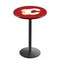 Holland Bar Stool Co 36" Blk Wrinkle Calgary Flames Pub Table, 36" dia. Top L214B3636CalFla - alternate 1