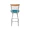 Holland Bar Stool Co Eleanor 30in Swivel Bar Stool with Anodized Nickel Finish, Medium Back and Graph Tidal Seat 880 - alternate 5
