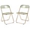 Leisuremod Lawrence Acrylic Folding Chair with Gold Metal Frame, Amber, 2PK LFG19A2 - alternate 1