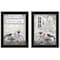 Homeroots Set Of Two Romantic Bicycles 2 Black Framed Print Wall Art, 2PK 406079 - alternate 1