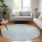 Homeroots 8' Aqua And Ivory Round Geometric Washable Indoor Outdoor Area Rug 577543 - alternate 3