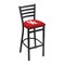 Holland Bar Stool Co 30" Blk Wrinkle Houston Stationary Bar Stool, Ladder Back L00430Houston - alternate 1