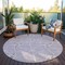 Homeroots 8' Lavender And Ivory Round Geometric Washable Indoor Outdoor Area Rug 612883 - alternate 2