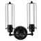 Sunlite Matte Black Vintage Dual Caged Metal Antique Rustic E26 Tubular Cage Wall Sconce Fixture 07040-SU - alternate 1