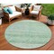 Homeroots 8' Artichoke Green And Beige Round Trellis Washable Indoor Outdoor Area Rug 616480 - alternate 1