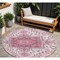 Homeroots 8' Pink Ivory And Gray Round Oriental Washable Indoor Outdoor Area Rug 600182 - alternate 1