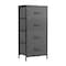 Homeroots 18" Black And Gray Fabric Metal And Wood Four Drawer Dresser 635725 - alternate 1