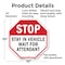 Signmission Stop Stay in Vehicle Wait for Atten, 10 Inch X 10 Inch, Aluminum Metal Signs OC-A-10-275 - alternate 2