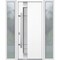 Vdomdoors Steel Door Deux 1713 White Enamel 2 Sidelight Exterior Black Windows Stainless Inserts Single Moder DEUX1713EXD-BEM-W16+36+16 x H80-Right-hand Inswing - alternate 2