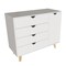Homeroots 30" White Solid Wood Four Drawer Combo Dresser 489582 - alternate 1