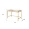 Homeroots 42" White and Gold Mirrored Writing Desk 491463 - alternate 4