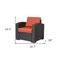 Homeroots 33" Black Heavy Duty Plastic Outdoor Club Chair With Red Cushion 565250 - alternate 3