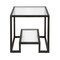 Homeroots 22" Black And Clear Glass And Steel Square End Table With Shelf 544206 - alternate 3