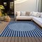 Homeroots 8' X 10' Navy Blue And Gray Striped Washable Indoor Outdoor Area Rug 597184 - alternate 3