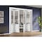 Sartodoors Sliding Closet Double Bi-fold Doors, Felicia 3599 White Silk with Clear Glass, Sturdy Tracks Moldi FELICIA3599DBF-BEM-96 x 96 (4* 24x96) - alternate 2