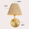 Jonathan Y Malaya 8" 1-Light Bohemian Coastal Metal Pleated Paper Shade LED Vanity Light, Beige/Brass Gold JYL1614A - alternate 4