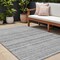 Homeroots 8' X 10' Gray Silver And Charcoal Striped Washable Indoor Outdoor Area Rug 577784 - alternate 1