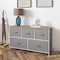 Flash Furniture Harris 5 Drawer Vertical Storage Dresser with White Cast Iron Frame, Oak Wood Top and Beige Easy Pu WX-5L206-W-WH-BG-GG - alternate 3
