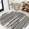 Jonathan Y Khalil Modern Berber Stripe Cream/Black 4 ft Round Area Rug MOH207A-4R - alternate 1