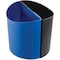 Safco 14 gal Half-Round Recycling Bin, Open Top, Black/Blue, Plastic, 2 Openings 9928BB - alternate 1