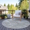 Homeroots 8' Ivory Charcoal And Beige Round Geometric Washable Indoor Outdoor Area Rug 577567 - alternate 3