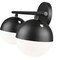 Z-Lite Realm Sphere 2 Light Vanity, Matte Black/Matte Opal, 16 In W x 9.75 In H 7517-2V-MB - alternate 3