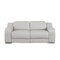 Homeroots 76in Light Gray and Silver Italian Leather Power Reclining Loveseat 633748 - alternate 1