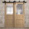 Sartodoors Sliding Closet Barn Bypass Doors 84 x 80 inches, Ego 5011 Natural Oak, Modern 8ft Rails Hardware S EGO5011BBB-SNA-84 - alternate 2
