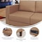 Flash Furniture HERCULES Artemis Cognac LeatherSoft Left Arm Reception Chair, 2 AC Outlets/1 USB/1 USB-C Ports ZB-8921C-LA-COGNAC-GG - alternate 2