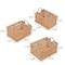 Happimess Quinn Bohemian Cottage Woven Hyacinth Rectangular Storage Baskets with Handles, Natural, 3PK BSK2010A-3SET - alternate 2