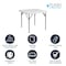 Flash Furniture 34.25 W, 34.25 L, 29.5 H, Metal, Plastic, Plastic: Polyethylene Top, Granite White 5-DAD-YCZ-86-GG - alternate 3